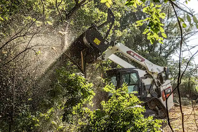 Brush clearing equipment operating